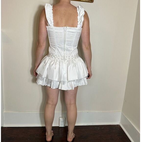 TRIPP NYC White Corset Mini Dress Perfect for Bride Wedding Size Medium - Picture 4 of 6